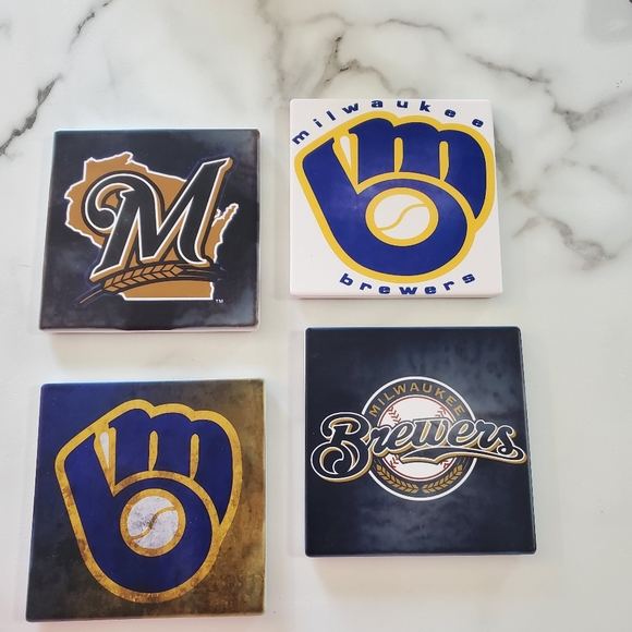 Milwaukee Brewers 4 Pack Sandstone Coasters - Picture 9 of 9